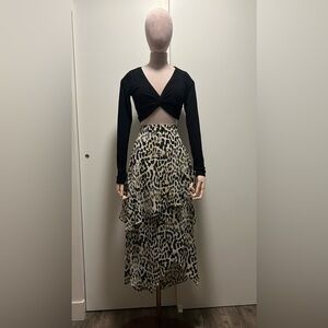 chita print maxi skirt